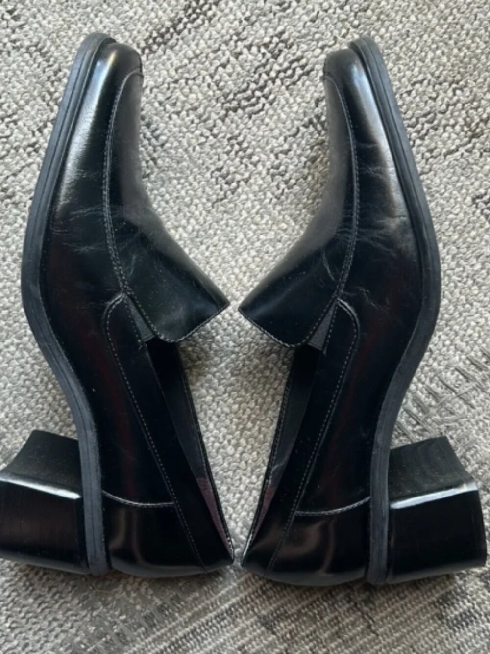 Naturalizer Leather Block Heel Loafers 9.5